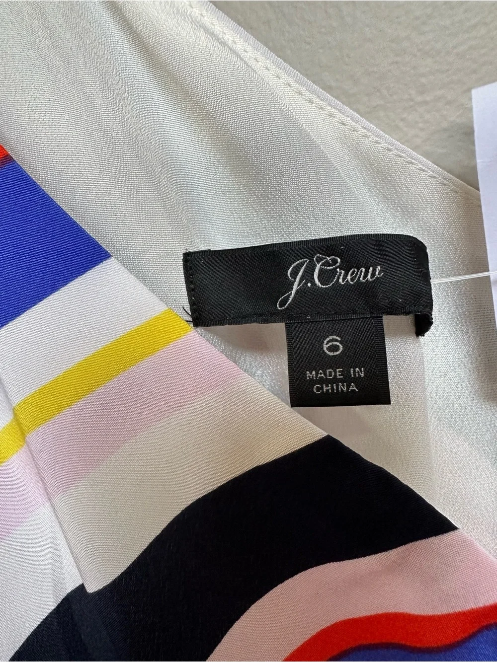 J Crew Sz 6 One-Shoulder Striped Midi Dress in White and Navy Blue